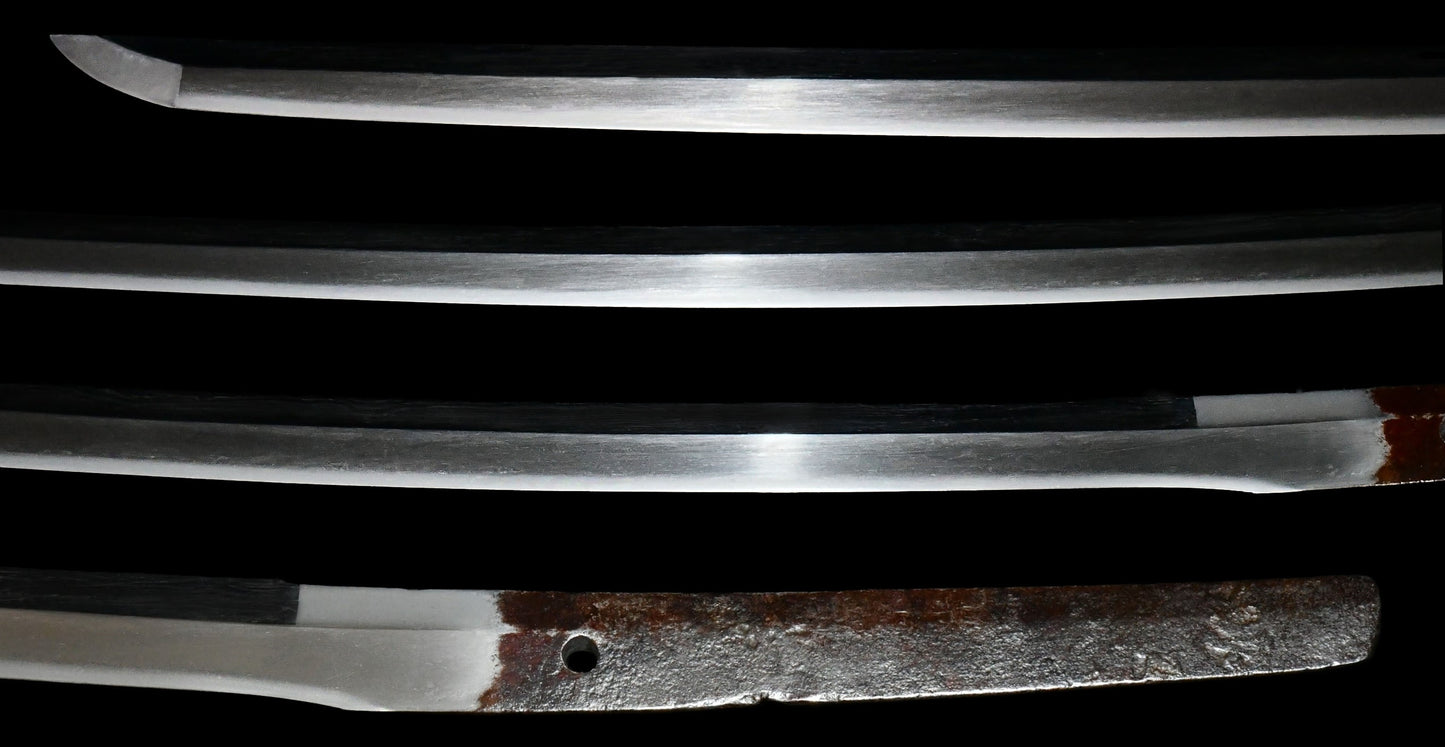 刀 □□景光 吉光(真鍮貼付)赤茶塗打刀拵(保存会鑑定書付) Katana Kagemitsu Yoshimitsu(Brass Paste) 品番:MB048